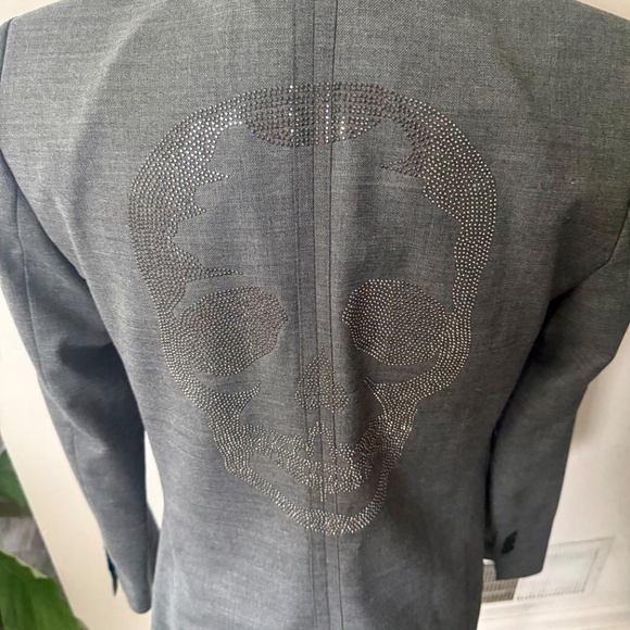 Zadig & Voltaire Gray Wool Embellished Skull Blazer 38 / M - Picture 5 of 6